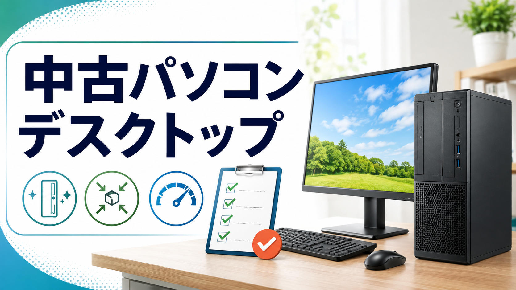 中古パソコン デスクトップと書かれた中古デスクトップパソコン選びのアイキャッチ画像